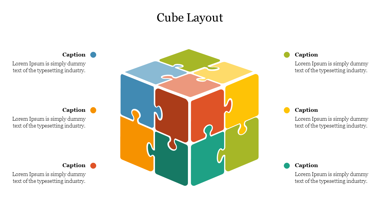 Puzzle Cube Layout PowerPoint Presentation Template